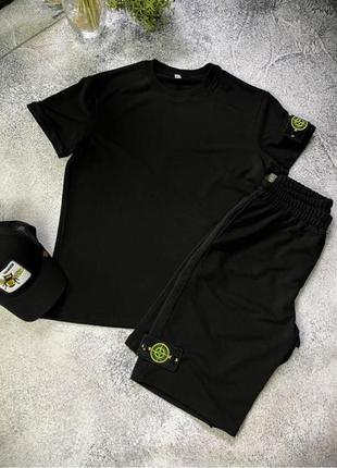 Літній костюм футболка + шорти чорний 42-5/7581 фото