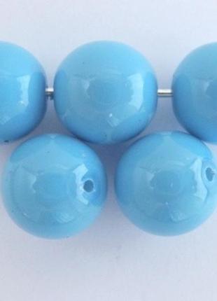 Жемчуг хрустальный preciosa pearls maxima round 10мм  aqua blue. 5бусин
