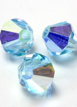 Биконусы хрустальные  preciosa 3мм aqua bohemica ab. 30шт.