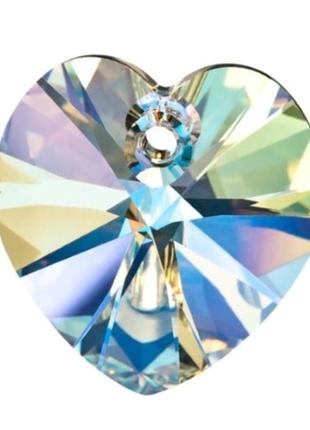 Підвіска-серце кришталева preciosa heart сrystal ab 14mm 2шт