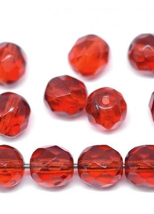 Бусины чешские стеклянные граненые 2mm golden ruby 70010. 50шт.