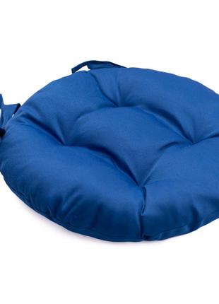 Подушка для стула, кресла, табуретки 40х8 синяя с двумя завязками2 фото