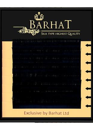 Вії для нарощування barhat lashes чорні мікс довжин silk в 0.07 13.14.15 (8 ліній)