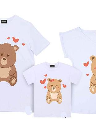 Фп005525 футболки фемілі цибулю family look для всієї родини "ведмедики серця" push it