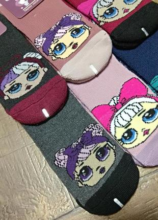 Шкарпетки термо махра дитячі для дівчинки лол ляльки 20-25р2 фото