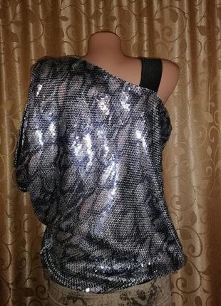 💜💜💜красивая женская кофта с коротким рукавом в пайетках, блузка, топ river island💜💜💜7 фото