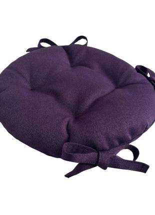 Подушка на стілець, табуретку, крісло фіолетова 35х8 з зав'язками2 фото