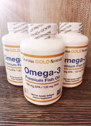 California gold nutrition omega 3, 100 капсул