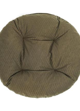 Подушка кругла для стільчика крісла табуретки садового крісла 40х8 хакі