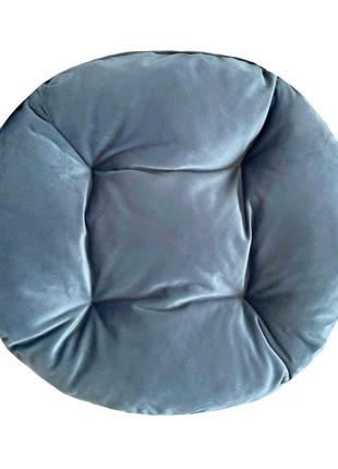 Подушка на стілець, крісло, табурет 30х8 блакитна велюрова
