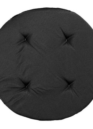 Подушка сиденье для стула, кресла, табуретки черная ø 35х3