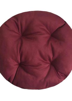 Подушка на стул, кресло, табурет круглая 45х8 бордового цвета