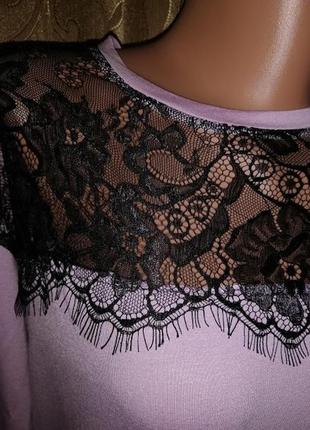 💜💜💜красива жіноча трикотажна кофта, блузка з мереживом, гіпюром tu💜💜💜8 фото