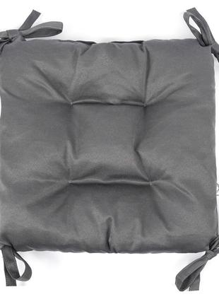 Подушка  для стула кресла табурета  35х35х8  серая с завязками