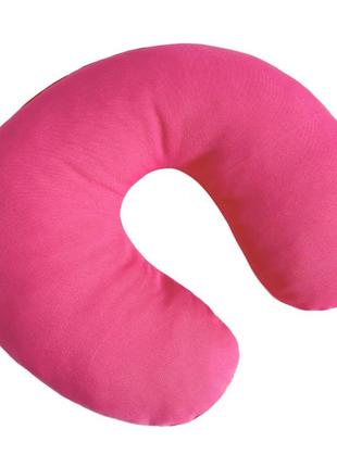 Дорожная подушка для шеи подголовник розовая2 фото