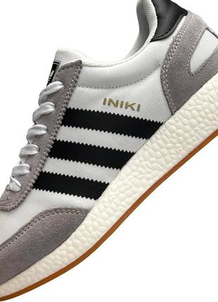 Женские кроссовки adidas originals iniki w white gray black8 фото