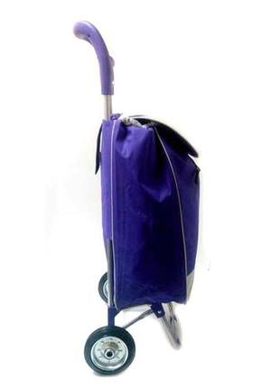 Тачка сумка з коліщатками-кравчучка метал 94 см mh-2079 фіолетова3 фото