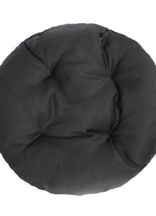 Подушка черная круглая для стула, кресла или табуретки 45х8