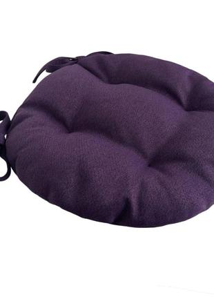 Подушка на стул, табуретку, кресло фиолетовая 35х8 на двух завязках2 фото