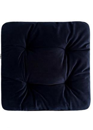 Подушка на стілець,  крісло, табуретку 45х45х8 темно синій велюр