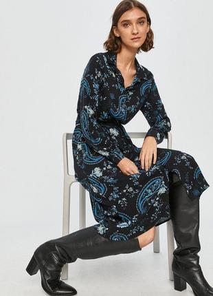 H&m плаття віскоза турецький огірок максі довге сукня міді платье длинное5 фото