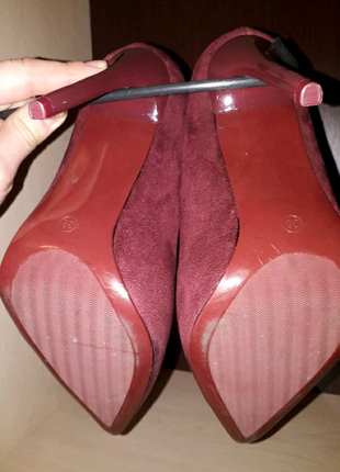 Туфлі замшеві на шпильці колір бордо. класичні туфлі 38р8 фото