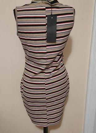 Платье женское стильное тренд в рубчик4 фото