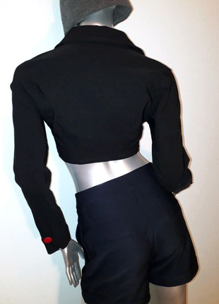 Укорочений піджак, жакет болеро накидка розм 38, чорний8 фото