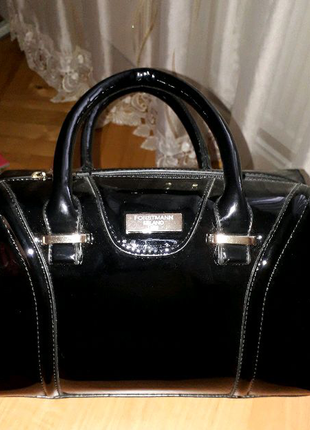 Сумка жіноча чорна лакована сумочка forstmann сумочка женск12 фото