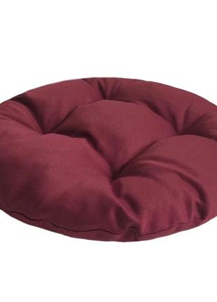 Подушка для стула, кресла, табуретки 35х8  круглая бордовая2 фото