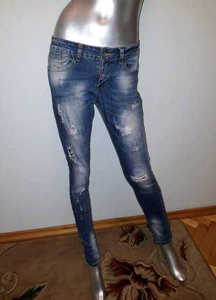 Джинси жіночі рвані, світлі стильні джинси тм danpaisi раз 40