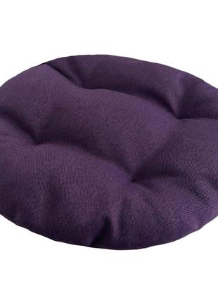 Подушка на стілець, табуретку, крісло 30х8 кругла фіолетова2 фото