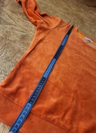 Костюм оранжевый прогулочный мягкий махра велюр вельвет плюш спортивный женский свитшот джоггеры кофта штаны брюки спорт9 фото