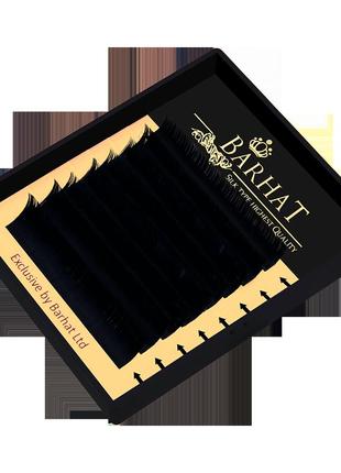 Ресницы для наращивания barhat lashes черные единичные размеры silk l 0.07 14 мм (8 линий)2 фото