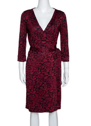 Diane von furstenberg ! шелковое платье халат на запах, трикотажный натуральный шелк6 фото