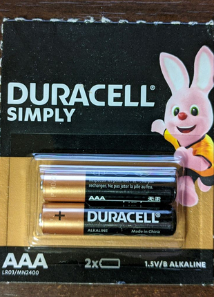 Батарейки duracell simply lr03 aaa mn2400 2 шт.