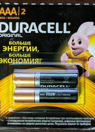 Батарейки duracell original lr03 aaa mn2400 2 шт.