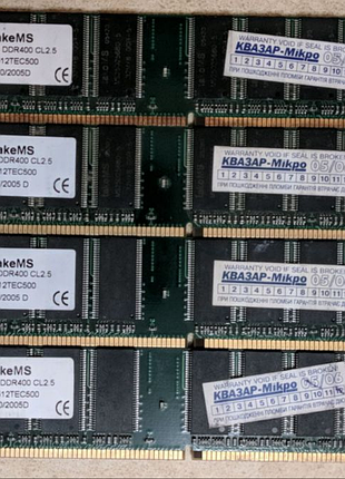2 одинаковые планки памяти takems ddr400 dimm 512mb одним лотом