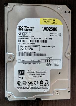 Жесткий диск 3,5" western digital wd2500jd-00fyb0 250gb sata