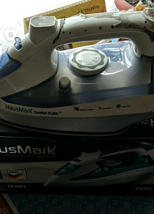 Утюг hausmark si2141csp 2200 вт, полностью рабочий, полный комплект в оригинальной упаковке