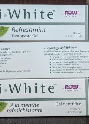 Натуральная американская зубная паста xyli white со вкусом мяты.