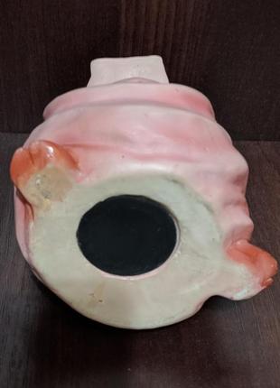 Оригінальний подарунок - розова керамічна свиня копилка.