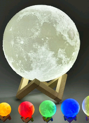 Настільний сенсорний світильник місяць 15 см