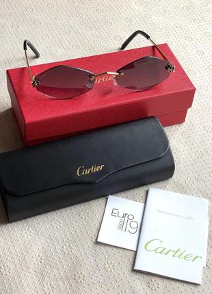 Очки cartier с золотой фурнитурой