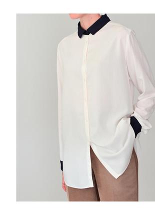 Класна біла сорочка бренду uniqlo. жіноча блузка сорочка на весну-літо