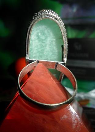 Набор крупное кольцо + чоккер с натуральным амазонитом экстра класса, натуральный камень, амазонит, серебрение, индия6 фото