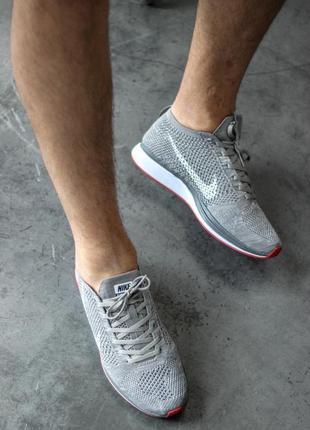 Nike flyknit racer "gray"9 фото