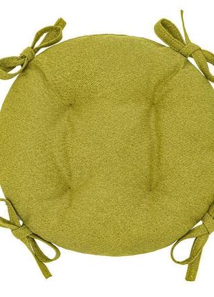 Подушка для крісла стільця табуретки 45х8 з зав'язками салатового кольору