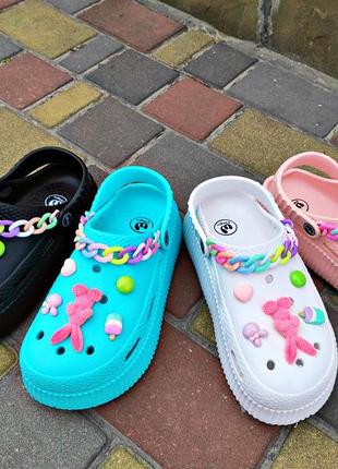 Жіночі крокси з яскрасиви джибітсами р.36-41