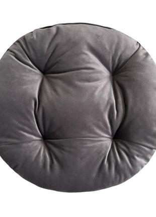 Подушка на стул, табуретку, кресло 30х8 коричневая велюровая